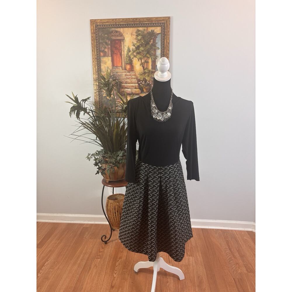 Shelby & Palmer Women Dress Size 14 Pleated 3/4 Sleeve Full Zipper Back Y2K